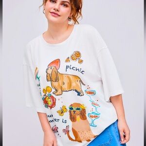 🍎 🍏 CIDER 🍏 🍎 Doggy picnic oversized tee